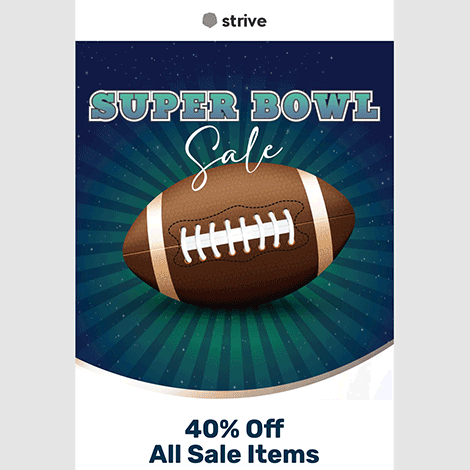 Super Bowl Sale Football Burst
